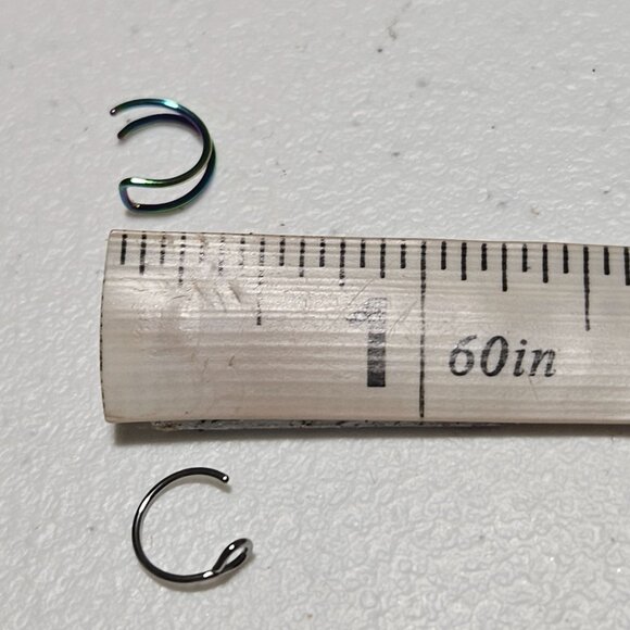 Stainless Steel Nose Rings & Septum Hoops Set Of 7 Mixed Color Fashion Jewelry - Picture 4 of 4